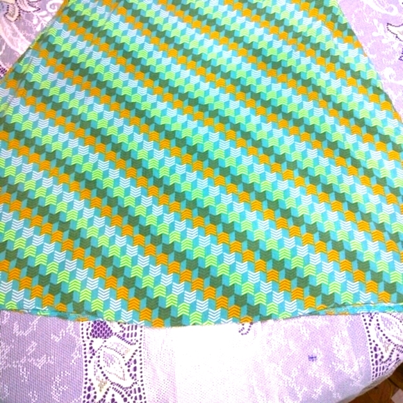 H&M Rayon Chevron Print Teal Orange Skirt - Picture 6 of 7